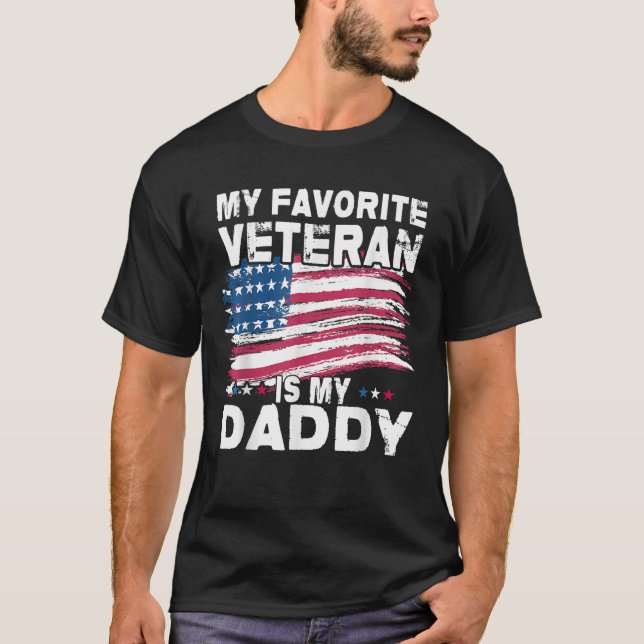 Camiseta Veterano Veterano Padre Favorito Está Orgulloso De (Anverso)