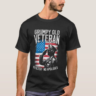 Camiseta Veterano Viejo Gruñón Sin Filtro Sin Disculpas Org