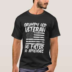 Camiseta Veterano Viejo Gruñón Sin Filtro Sin Disculpas Org