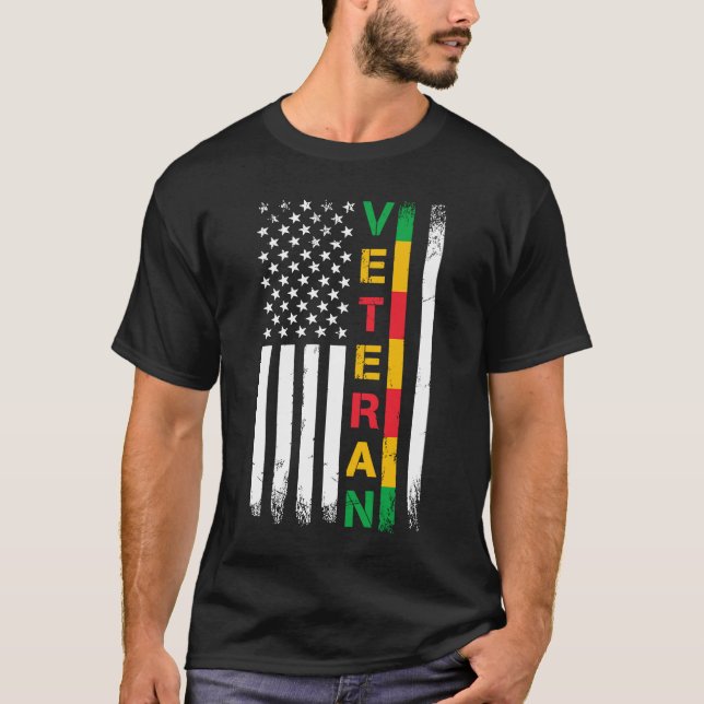 Camiseta Veterano Vietnam Bandera Americana Patriótica 4 de (Anverso)