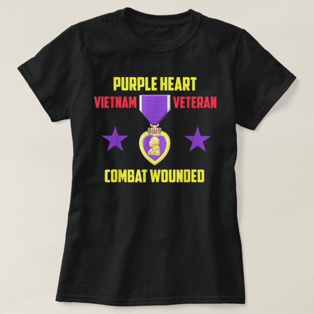 Camiseta Veterano vietnamita de Purple Heart (Diseño del anverso)