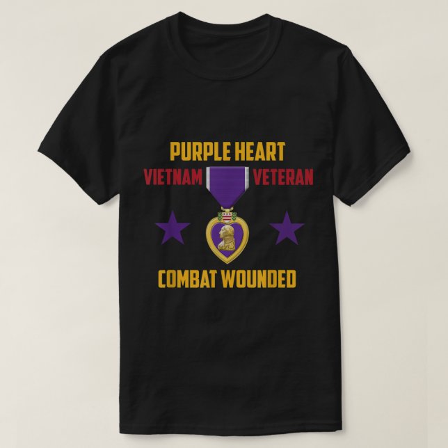 Camiseta Veterano vietnamita de Purple Heart (Diseño del anverso)