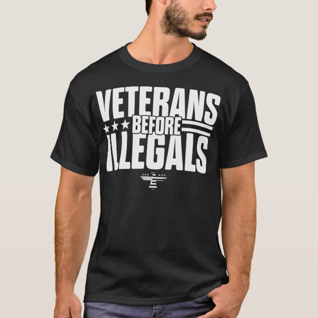 Camiseta Veteranos ante ilegales veteranos estadounidenses  (Anverso)
