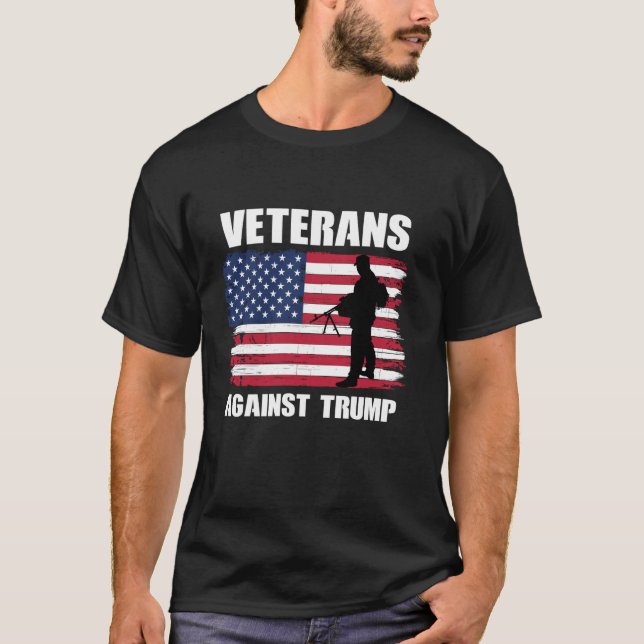 Camiseta Veteranos contra Trump Ejército Vet Bandera Estado (Anverso)
