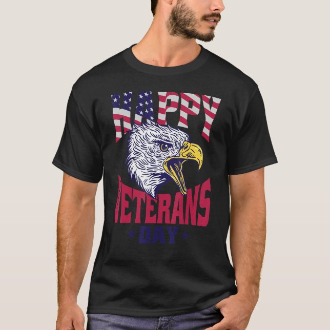 Camiseta Veteranos de Estados Unidos orgulloso de feliz Día (Anverso)