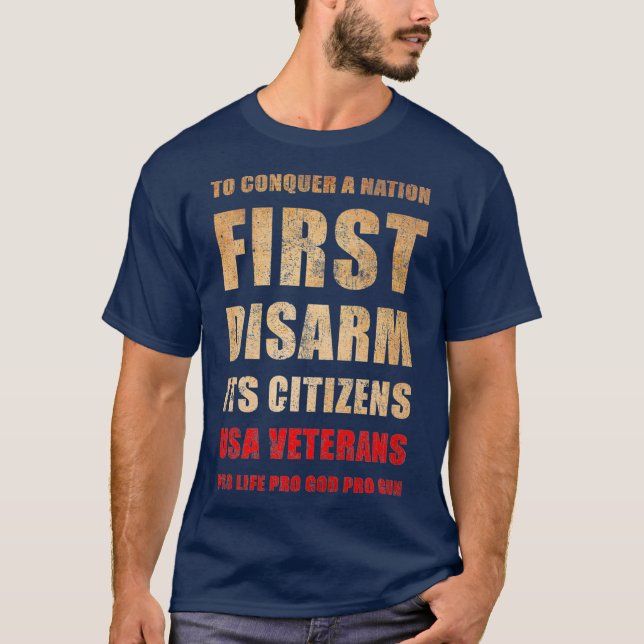 Camiseta Veteranos de Estados Unidos Pro Vida Pro Dios Pro  (Anverso)