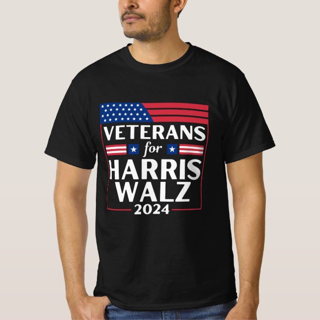Camiseta Veteranos De Harris Walz 2024 (Anverso)