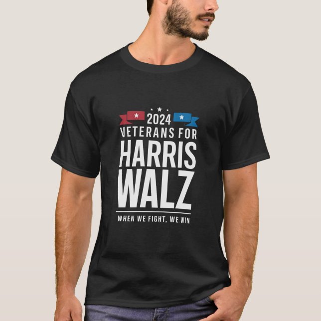 Camiseta Veteranos De Harris Walz 2024 (Anverso)