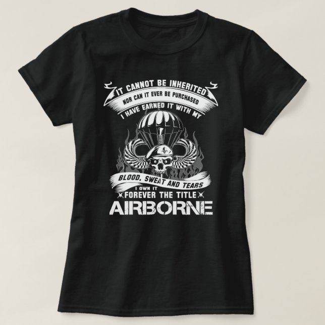 Camiseta Veteranos de infantería aérea mamá alas de salto a (Diseño del anverso)
