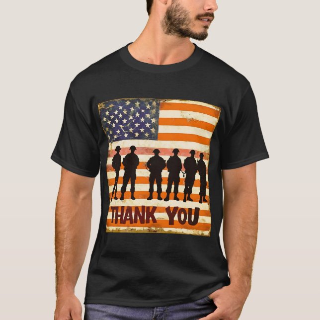 Camiseta Veteranos de la Bandera Americana Por Su Servicio  (Anverso)