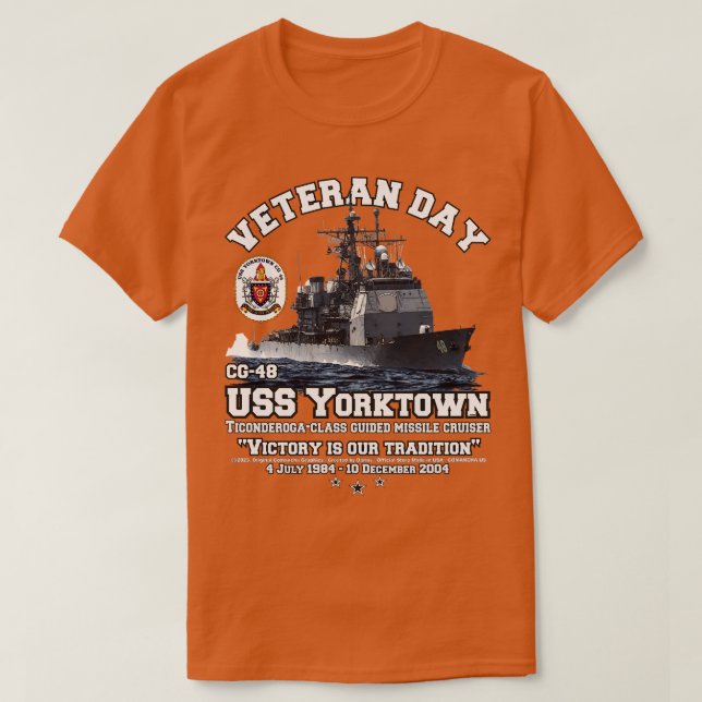 Camiseta Veteranos de la marina estadounidense CG48 en York (Diseño del anverso)