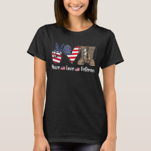 Camiseta Veteranos de Paz Amor Bandera Ee.Uu. Combate Boots
