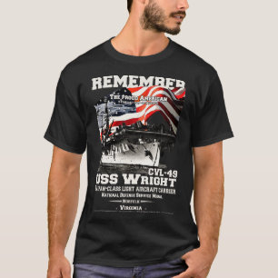 Camiseta veteranos de portaaviones ligeros USS Wright CVL49