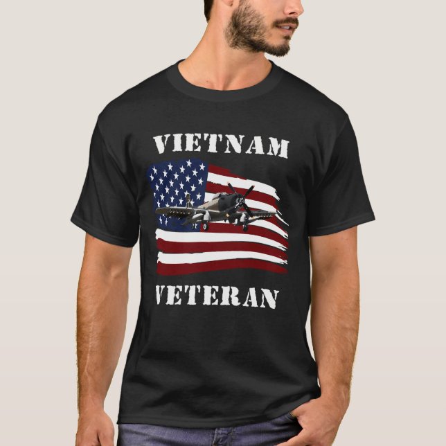 Camiseta Veteranos de Vietnam A-1 Skyraider Bandera Estadou (Anverso)