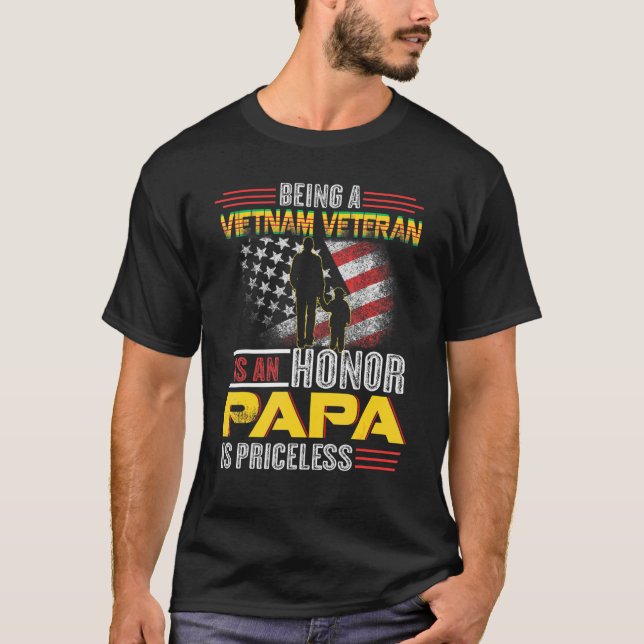Camiseta Veteranos De Vietnam Papa Para Padre En Veterano D (Anverso)