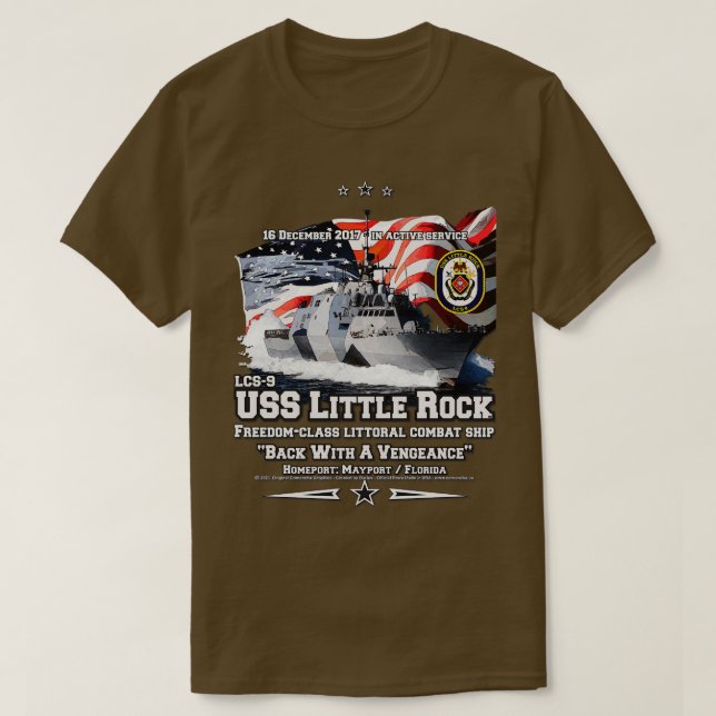Camiseta Veteranos del buque de combate USS Little Rock LCS (Diseño del anverso)