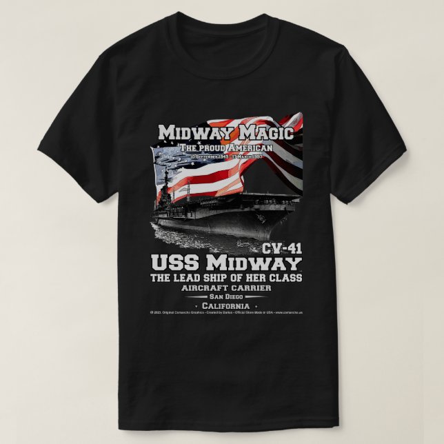 Camiseta Veteranos del portaaviones USS Midway CV41 (Diseño del anverso)