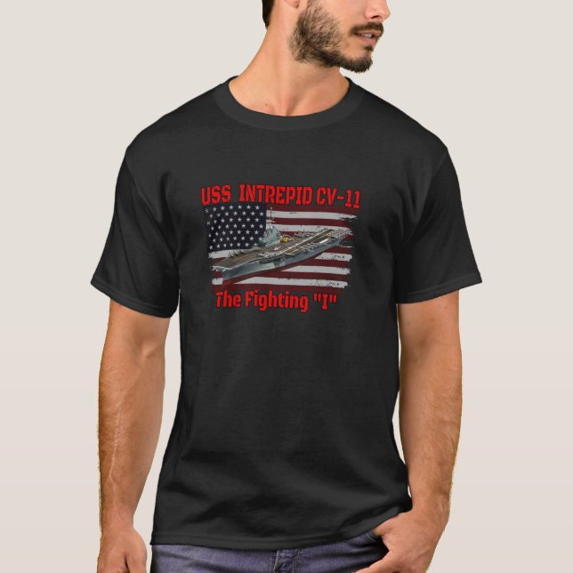 Camiseta Veteranos Día Aeronave Carrier USS Intrepid CV 11  (Anverso)