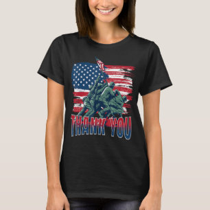 Camiseta Veteranos Día Bandera Estadounidense Gracias Hono