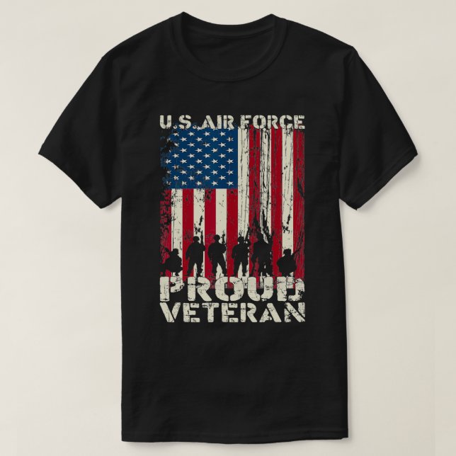 Camiseta Veteranos estadounidenses Bandera estadounidense 4 (Diseño del anverso)