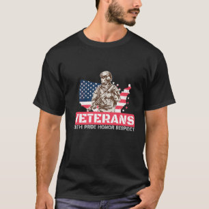 Camiseta Veteranos Fe Orgullo Respeto Patriótico Veter
