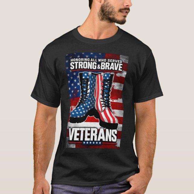 Camiseta Veteranos Fuertes Y Valientes (Anverso)