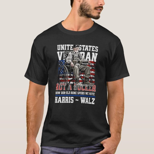 Camiseta Veteranos Heridos Por Harris Walz 2024 (Anverso)