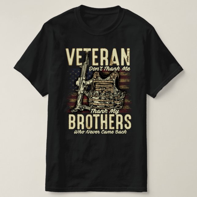 Camiseta veteranos no me agradecemos a mis hermanos (Diseño del anverso)