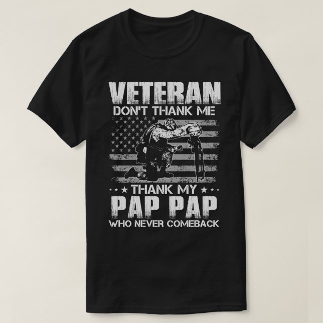 Camiseta Veteranos no me agradecen a mi PAP (Diseño del anverso)
