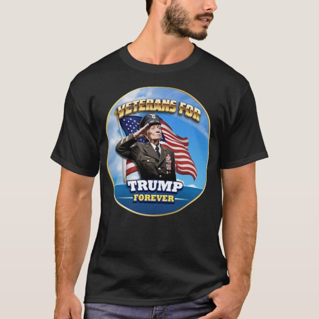 Camiseta VETERANOS PARA TRUMP para siempre (Anverso)