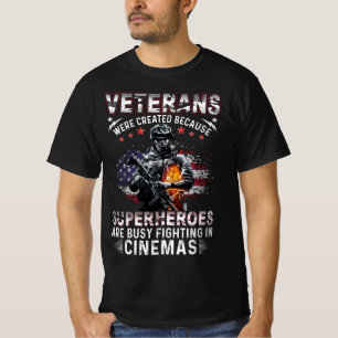 Camiseta Veteranos porque superhéroes ocupados en cines