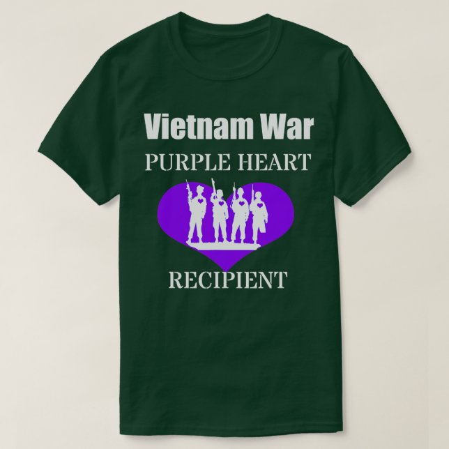 Camiseta Veteranos receptores de sangre morada en la guerra (Diseño del anverso)