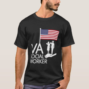 Camiseta Veteranos Saludando La Bandera Apoyada Por Va Soci