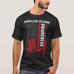 Camiseta Veteranos sin hogar milicia de sensibilización de