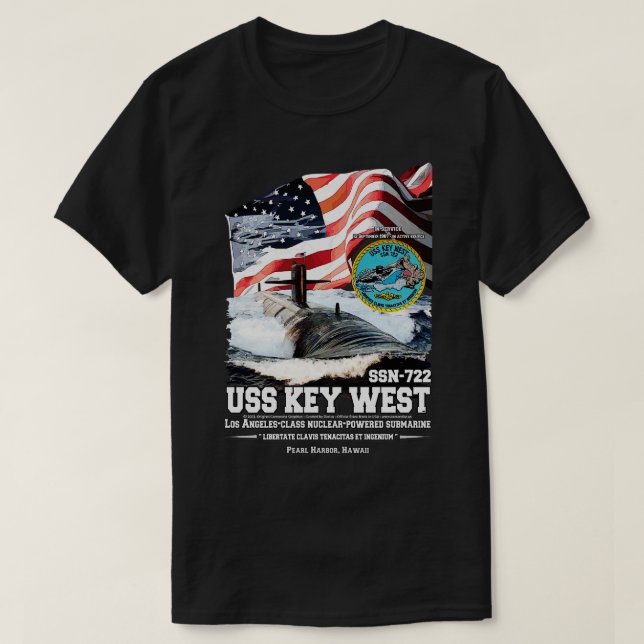 Camiseta Veteranos submarinos de la USS Key West SSN722 (Diseño del anverso)