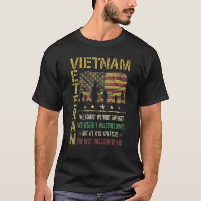 Camiseta Veteranos vietnamitas que luchamos sin apoyo (Anverso)