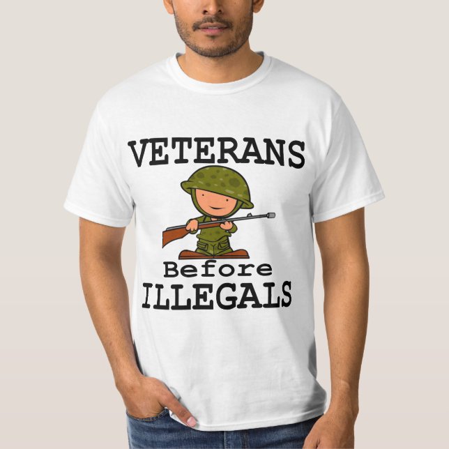 Camiseta Veterans Before Illegals Veterans Day (Anverso)
