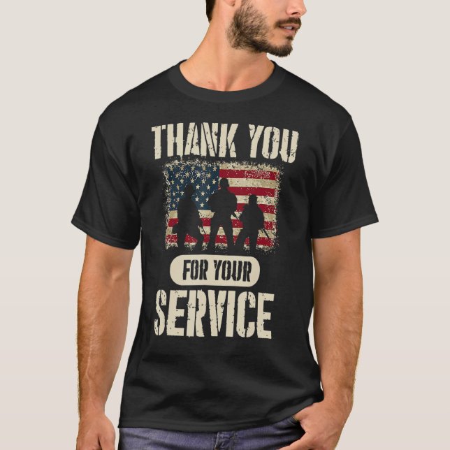 Camiseta Veterans Day Gracias Por Sus Servicios Patrióticos (Anverso)