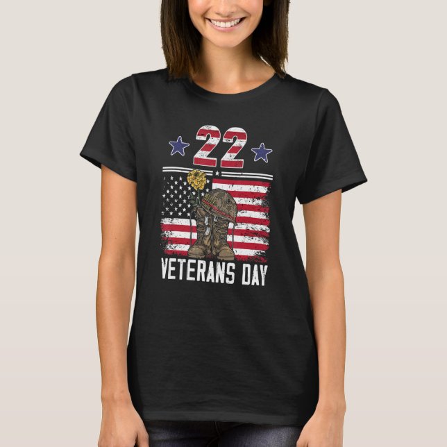 Camiseta Veterans Day Proud Veteran Dad Son Papa Grandpa (Anverso)