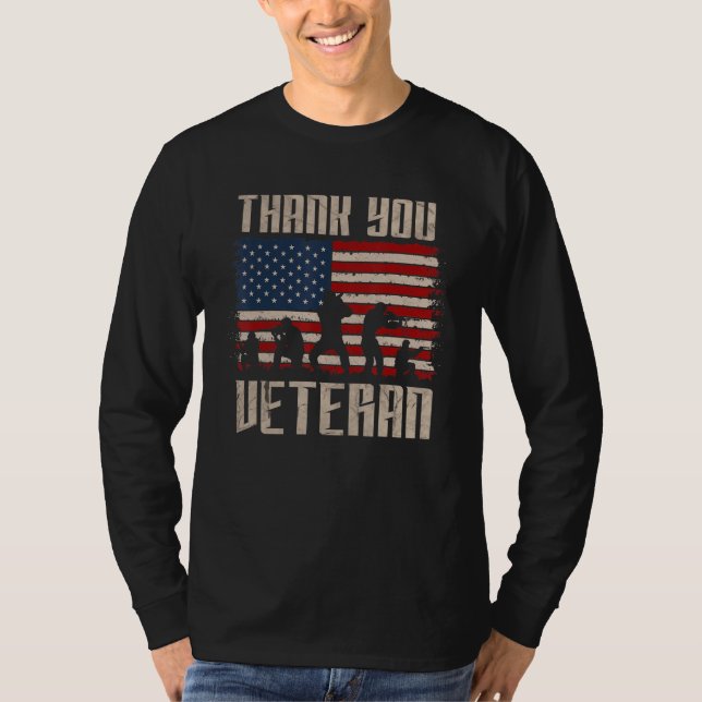 Camiseta Veterans Day   Thank You Veterans  Proud (Anverso)