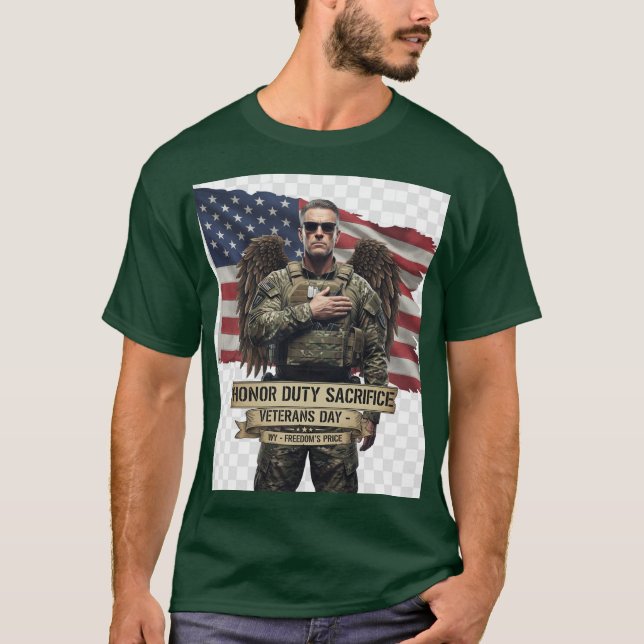 Camiseta „Veterans Day Tribute – Honor Duty Sacrifice” (Anverso)