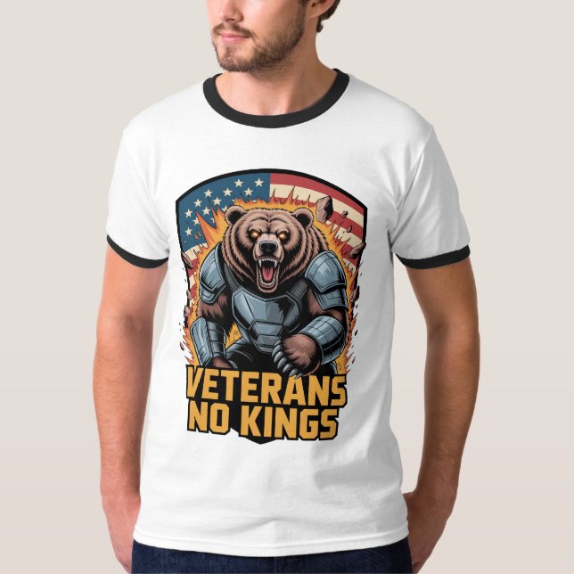 Camiseta Veterans No Kings Graphic Bear (Anverso)