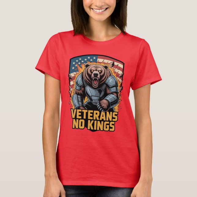 Camiseta Veterans No Kings Graphic Bear (Anverso)