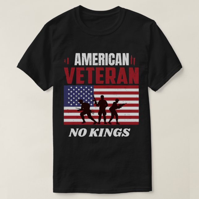 Camiseta Veterans No Kings - Patriotic Veterans Day 2025 (Diseño del anverso)