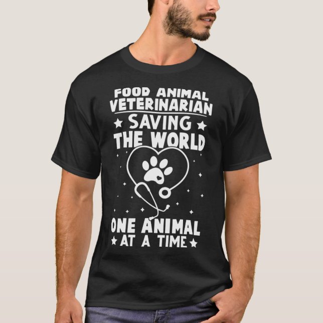Camiseta Veterinaria De Los Animales Alimenticios Salvando  (Anverso)