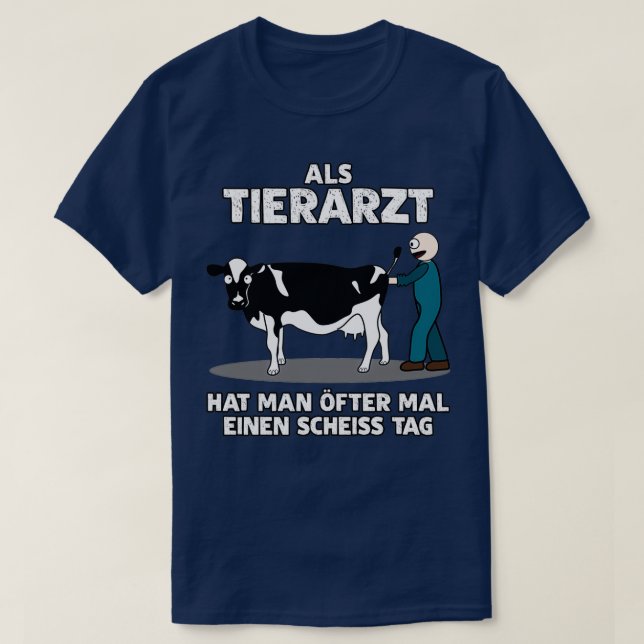 Camiseta Veterinaria diciendo Chiste con vaca (Diseño del anverso)