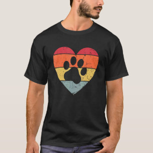 Camiseta Veterinaria Vet Tech Retro Sunset Paw Print Dog C