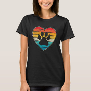 Camiseta Veterinaria Vet Tech Retro Sunset Paw Print Dog C