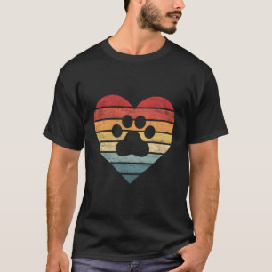 Camiseta Veterinaria Vet Tech Retro Sunset Paw Print Dog C