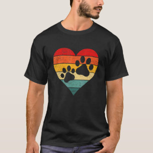 Camiseta Veterinaria Vet Tech Retro Sunset Paw Print Dog C